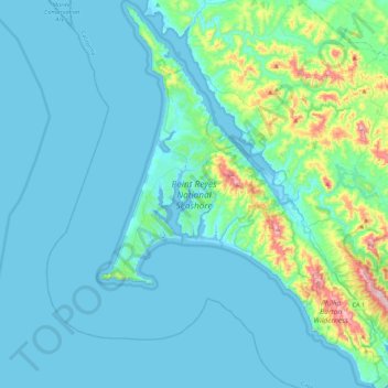 Point Reyes National Seashore topographic map, elevation, terrain