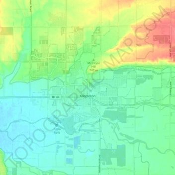 Middleton topographic map, elevation, terrain
