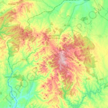 São Martinho das Amoreiras topographic map, elevation, terrain