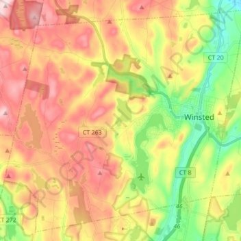 Winchester topographic map, elevation, terrain