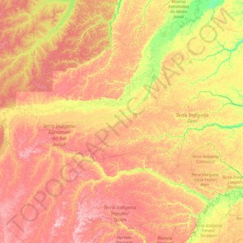 Itamarati topographic map, elevation, terrain