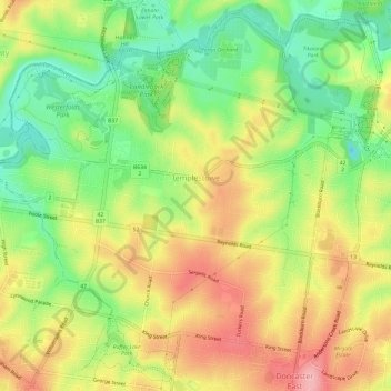 Templestowe topographic map, elevation, terrain