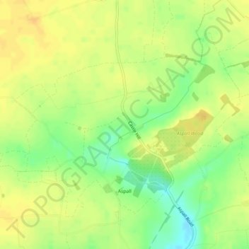 Aspall topographic map, elevation, terrain