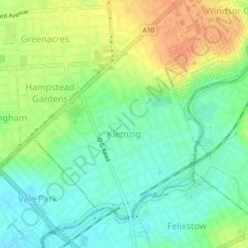 Klemzig topographic map, elevation, terrain