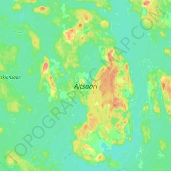 Äitsaari topographic map, elevation, terrain