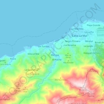 Parroquia Catia la Mar topographic map, elevation, terrain