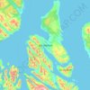 Dawson Island topographic map, elevation, terrain