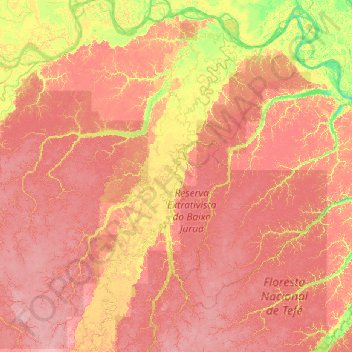 Juruá topographic map, elevation, terrain