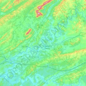 Holston River topographic map, elevation, terrain