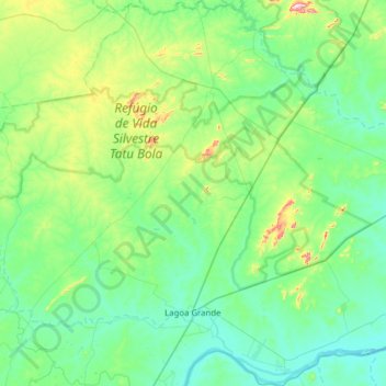 Lagoa Grande topographic map, elevation, terrain