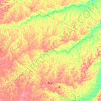 Bujari topographic map, elevation, terrain