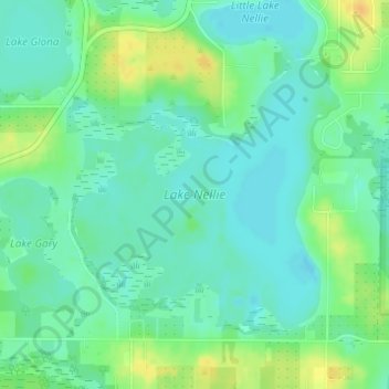 Lake Nellie topographic map, elevation, terrain