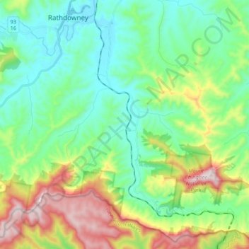 Running Creek topographic map, elevation, terrain