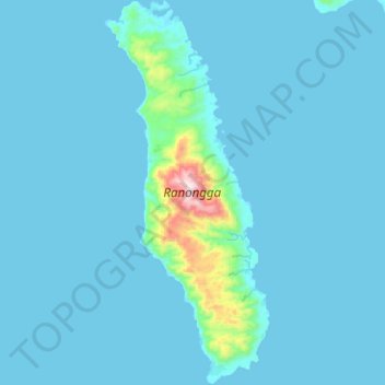 Ranongga topographic map, elevation, terrain