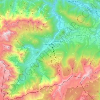 Hinterstoder topographic map, elevation, terrain