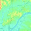 Pulaski County topographic map, elevation, terrain