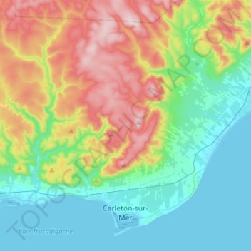 Carleton-sur-Mer topographic map, elevation, terrain