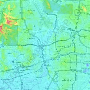 Sungai Damansara topographic map, elevation, terrain