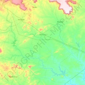 Ouricuri topographic map, elevation, terrain