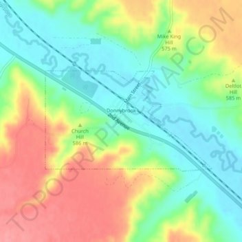 Donnybrook topographic map, elevation, terrain