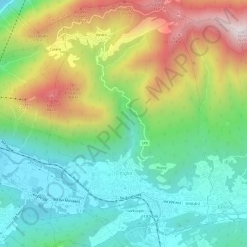 Cittiglio topographic map, elevation, terrain