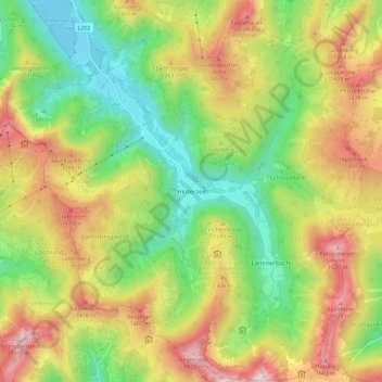 Hintersee topographic map, elevation, terrain