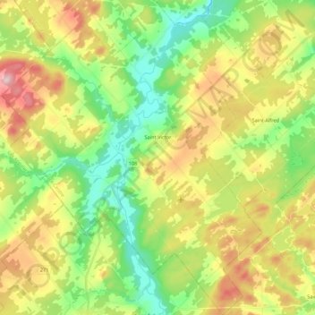 Saint-Victor topographic map, elevation, terrain