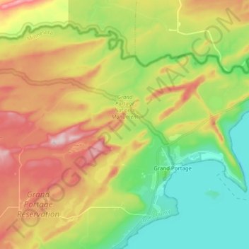 Grand Portage National Monument topographic map, elevation, terrain