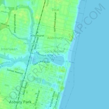 Loch Arbour topographic map, elevation, terrain