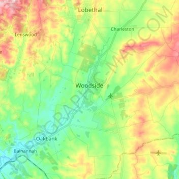 Woodside topographic map, elevation, terrain
