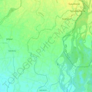 Manau topographic map, elevation, terrain