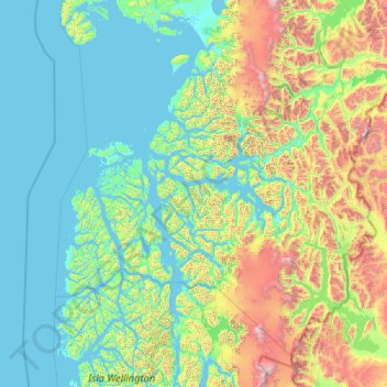 Provincia de Capitán Prat topographic map, elevation, terrain