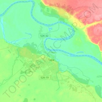 Tara topographic map, elevation, terrain