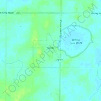 Wanda topographic map, elevation, terrain