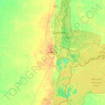Mathoura topographic map, elevation, terrain