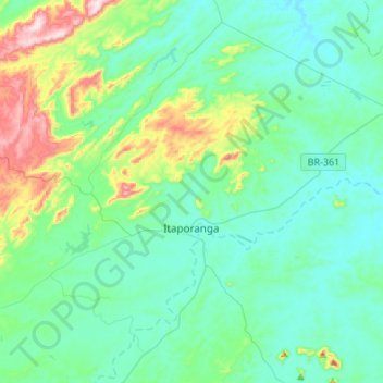 Itaporanga topographic map, elevation, terrain