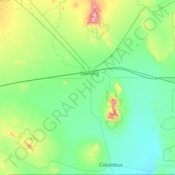 Luna County topographic map, elevation, terrain