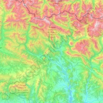 Sobrarbe topographic map, elevation, terrain