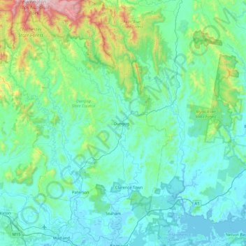 Williams River topographic map, elevation, terrain