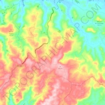 Santa Cruz da Concórdia topographic map, elevation, terrain
