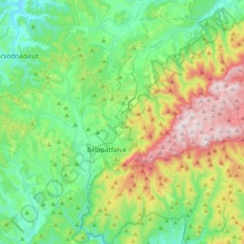 Bélapátfalvai járás topographic map, elevation, terrain