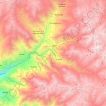 Aija topographic map, elevation, terrain