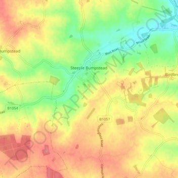Steeple Bumpstead topographic map, elevation, terrain