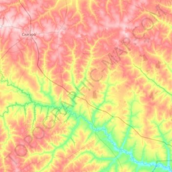 Juti topographic map, elevation, terrain