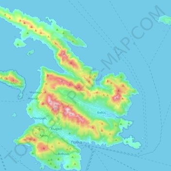 Kalymnos topographic map, elevation, terrain