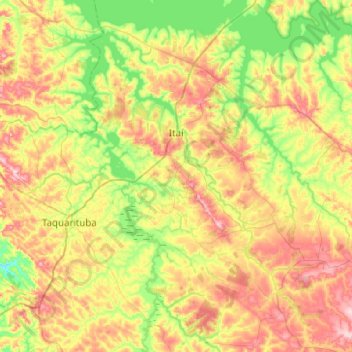 Itaí topographic map, elevation, terrain