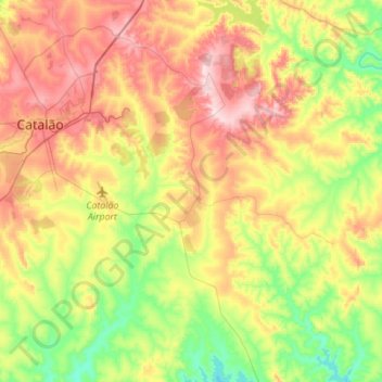 Ouvidor topographic map, elevation, terrain
