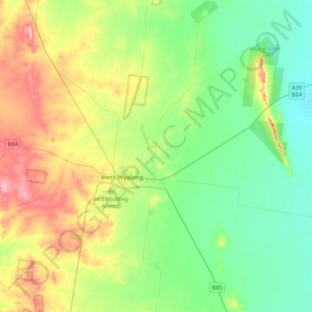 Wyalong topographic map, elevation, terrain