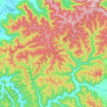 Cedar Creek topographic map, elevation, terrain