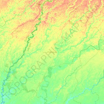 Palenque topographic map, elevation, terrain